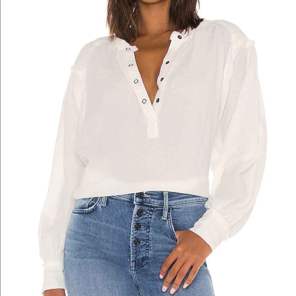 Free People Button Top - Beach Day Pullover